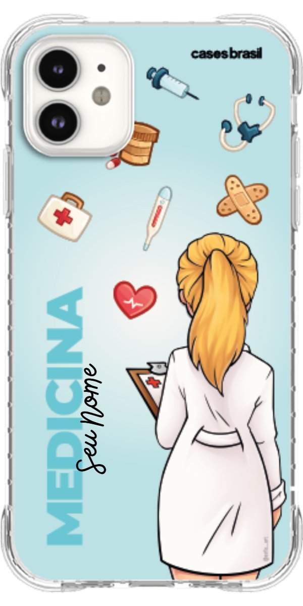 Capinha para celular Medicina - Boneca Profissão Com Fundo