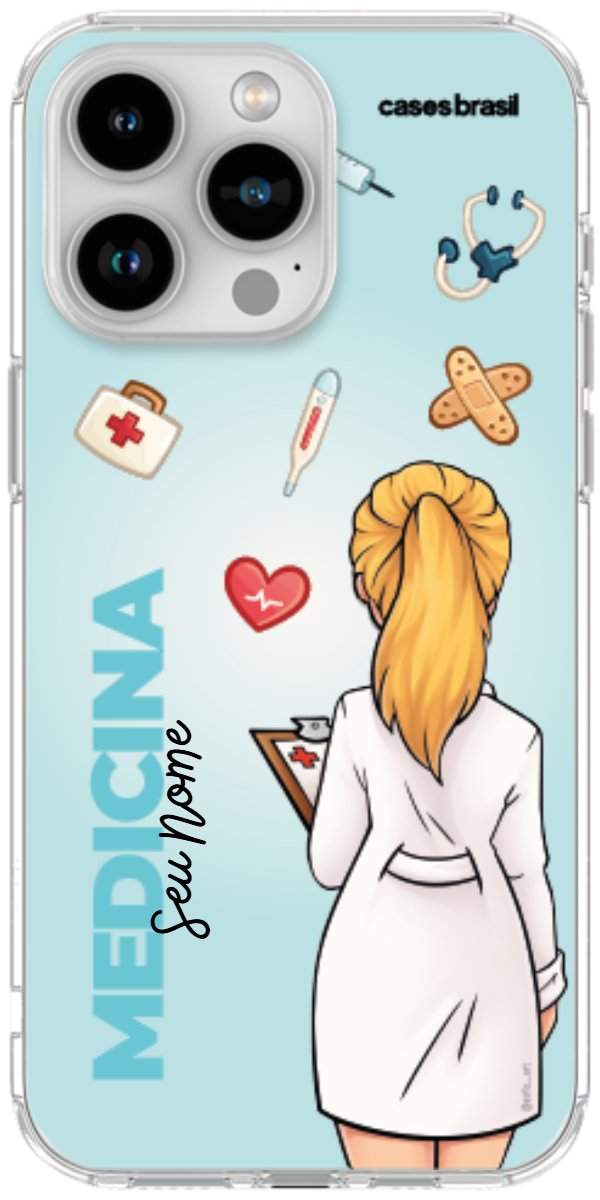 Capinha para celular Medicina - Boneca Profissão Com Fundo