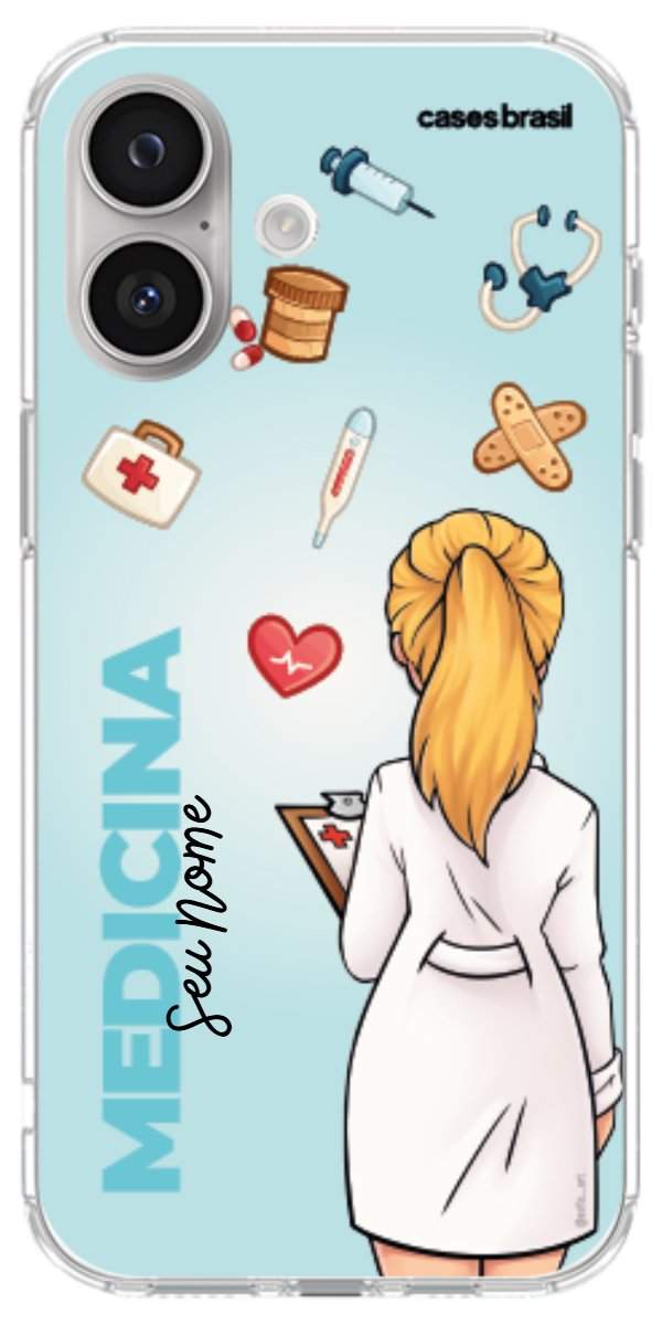 Capinha para celular Medicina - Boneca Profissão Com Fundo