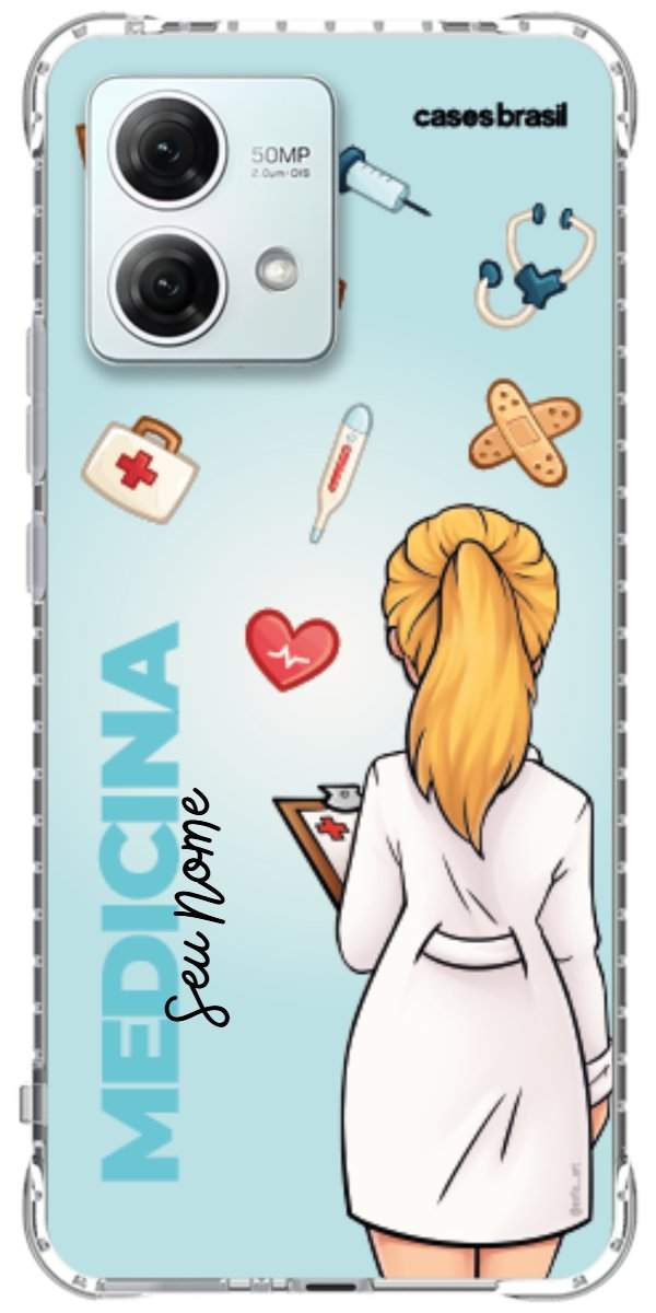 Capinha para celular Medicina - Boneca Profissão Com Fundo
