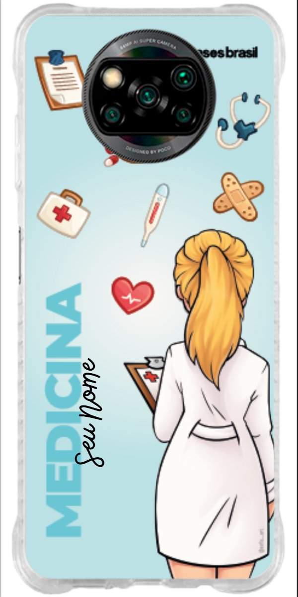 Capinha para celular Medicina - Boneca Profissão Com Fundo