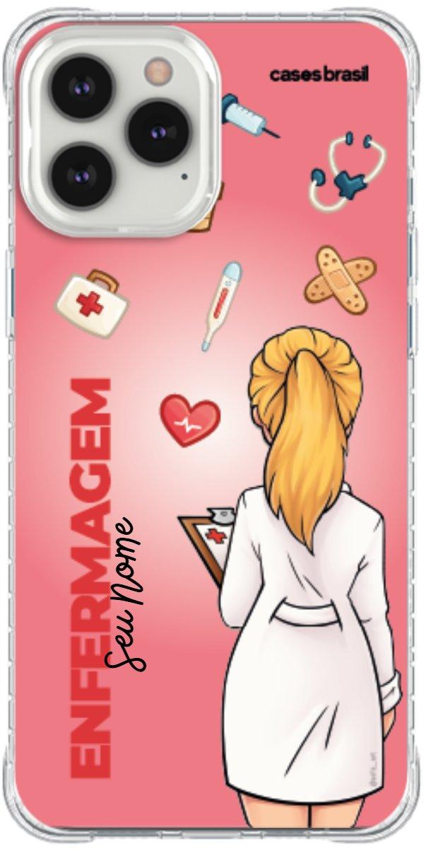 Capinha para celular Enfermagem - Boneca Profissão Com Fundo