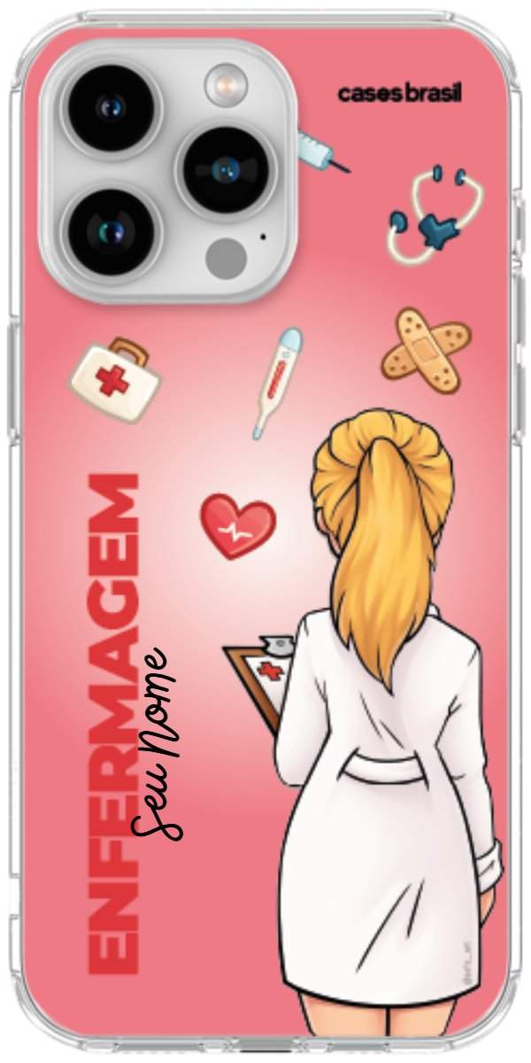 Capinha para celular Enfermagem - Boneca Profissão Com Fundo