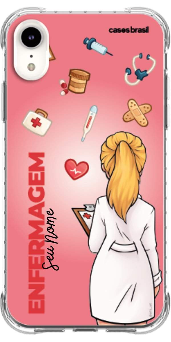 Capinha para celular Enfermagem - Boneca Profissão Com Fundo