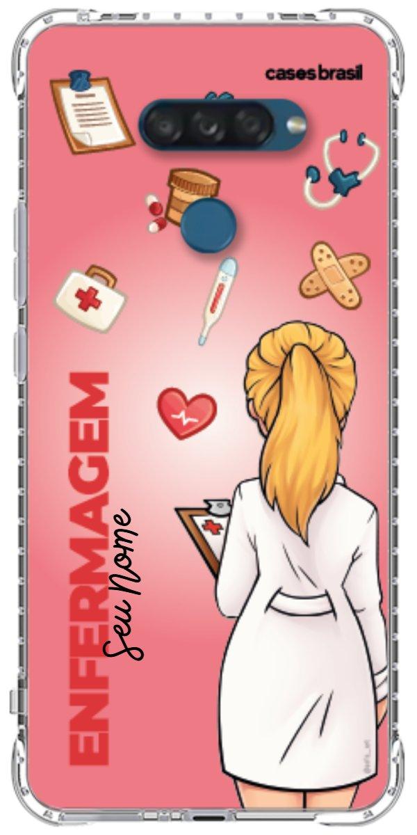 Capinha para celular Enfermagem - Boneca Profissão Com Fundo