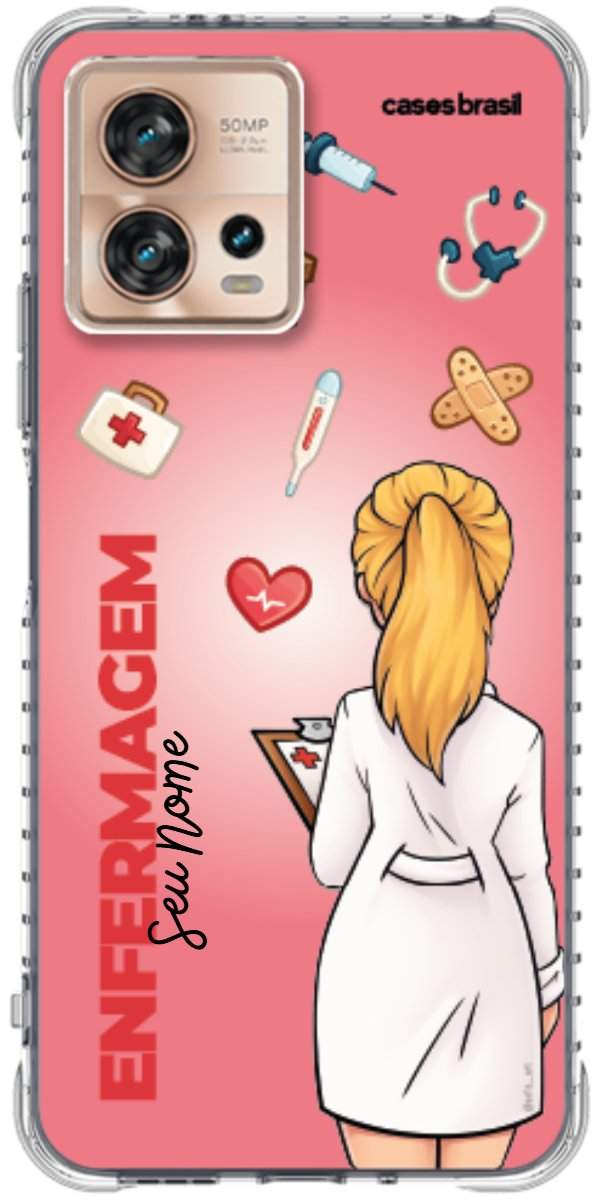 Capinha para celular Enfermagem - Boneca Profissão Com Fundo