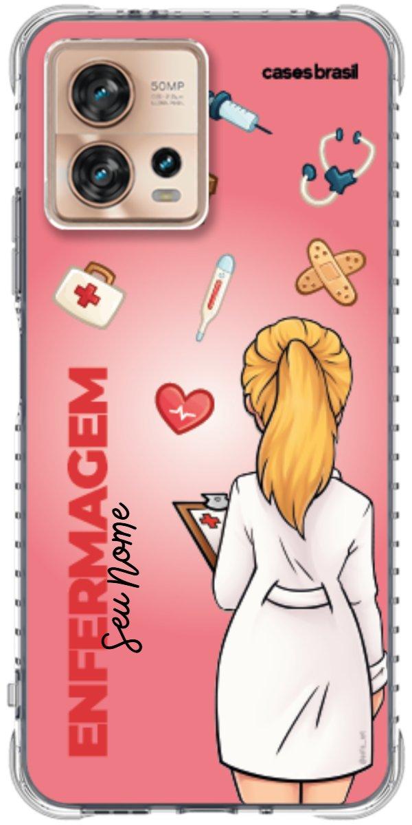 Capinha para celular Enfermagem - Boneca Profissão Com Fundo