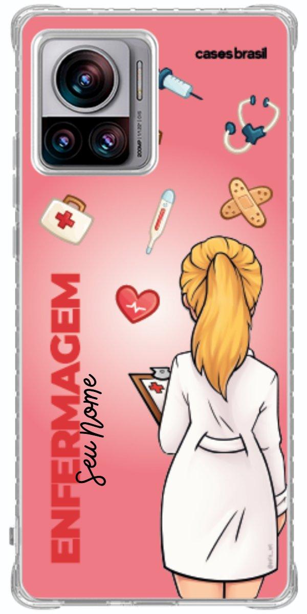 Capinha para celular Enfermagem - Boneca Profissão Com Fundo