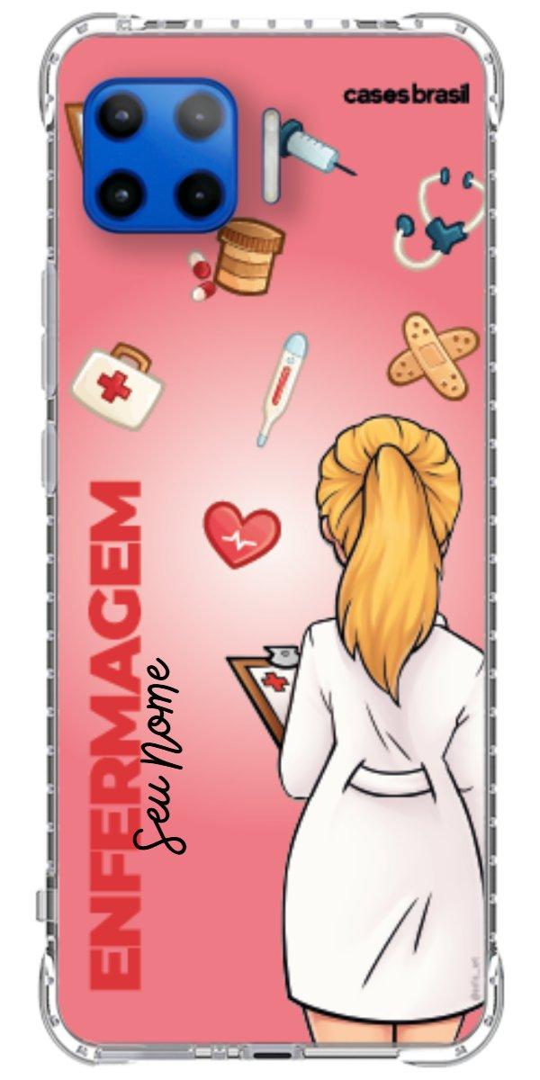 Capinha para celular Enfermagem - Boneca Profissão Com Fundo
