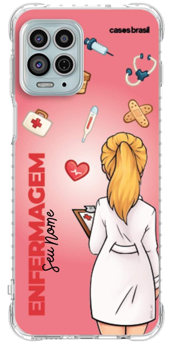Capinha para celular Enfermagem - Boneca Profissão Com Fundo