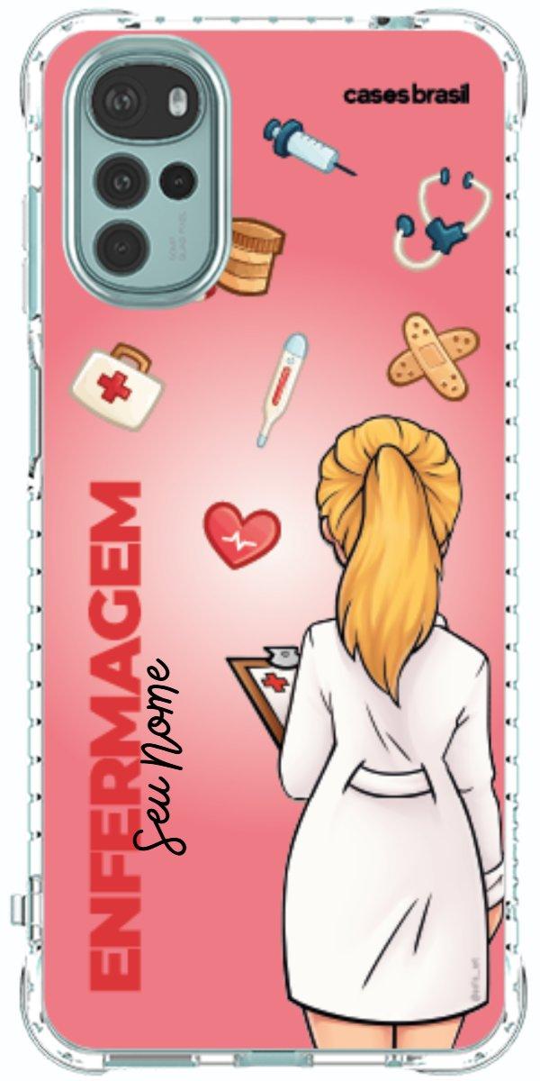 Capinha para celular Enfermagem - Boneca Profissão Com Fundo
