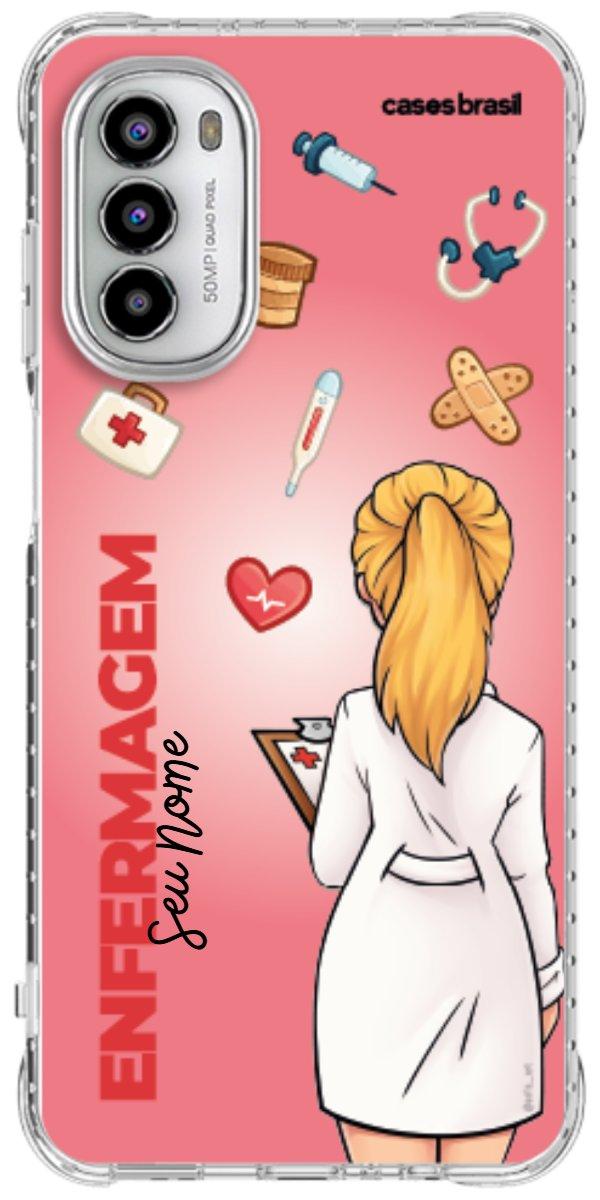 Capinha para celular Enfermagem - Boneca Profissão Com Fundo