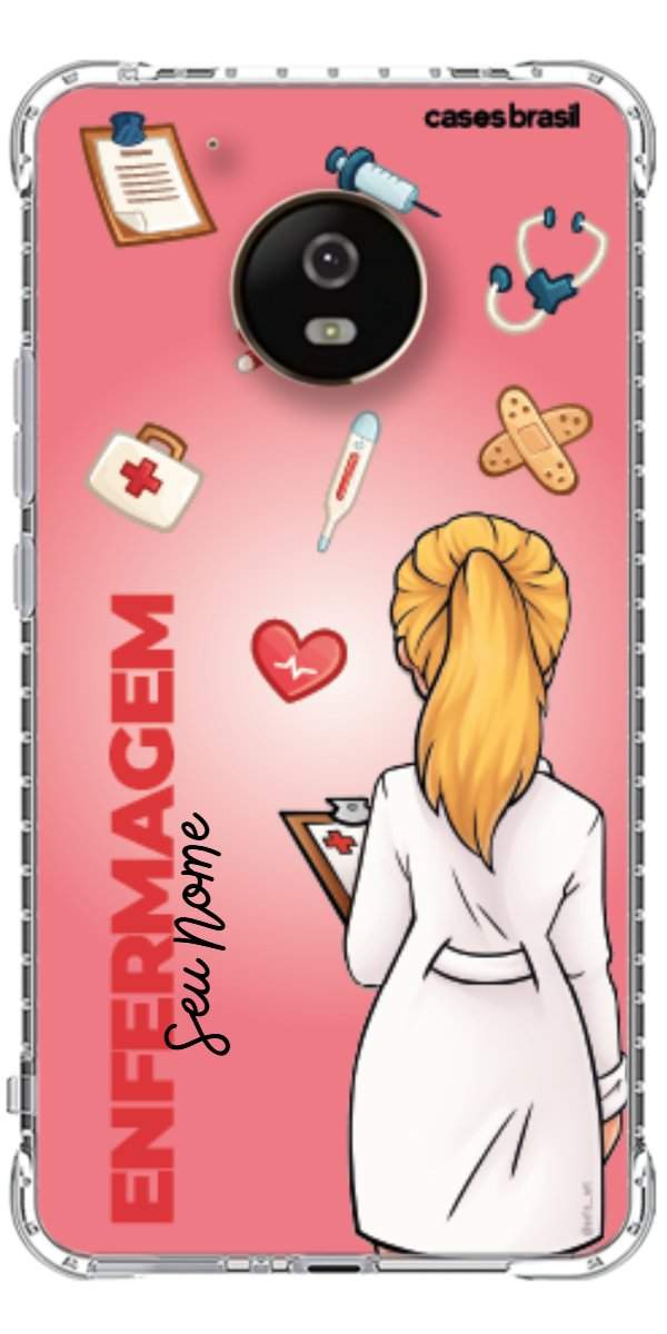 Capinha para celular Enfermagem - Boneca Profissão Com Fundo