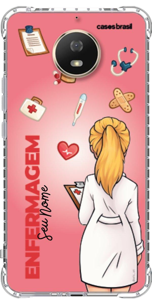 Capinha para celular Enfermagem - Boneca Profissão Com Fundo