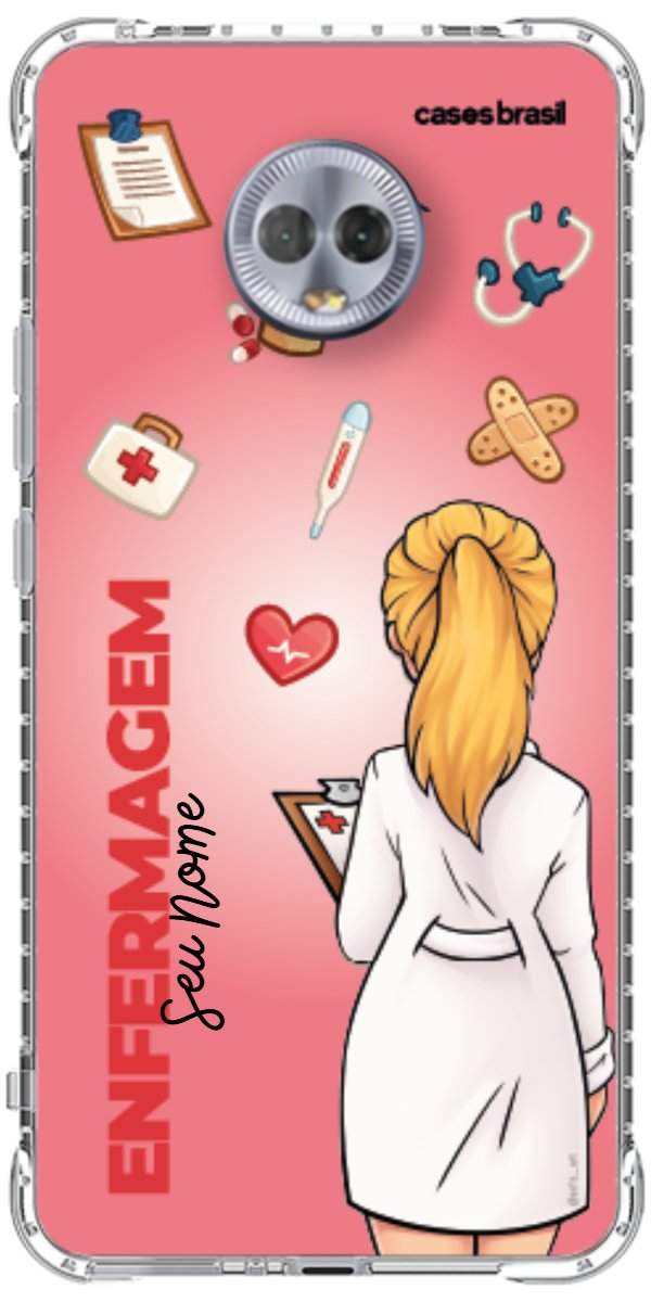 Capinha para celular Enfermagem - Boneca Profissão Com Fundo