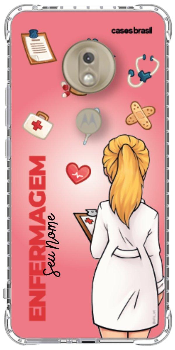 Capinha para celular Enfermagem - Boneca Profissão Com Fundo