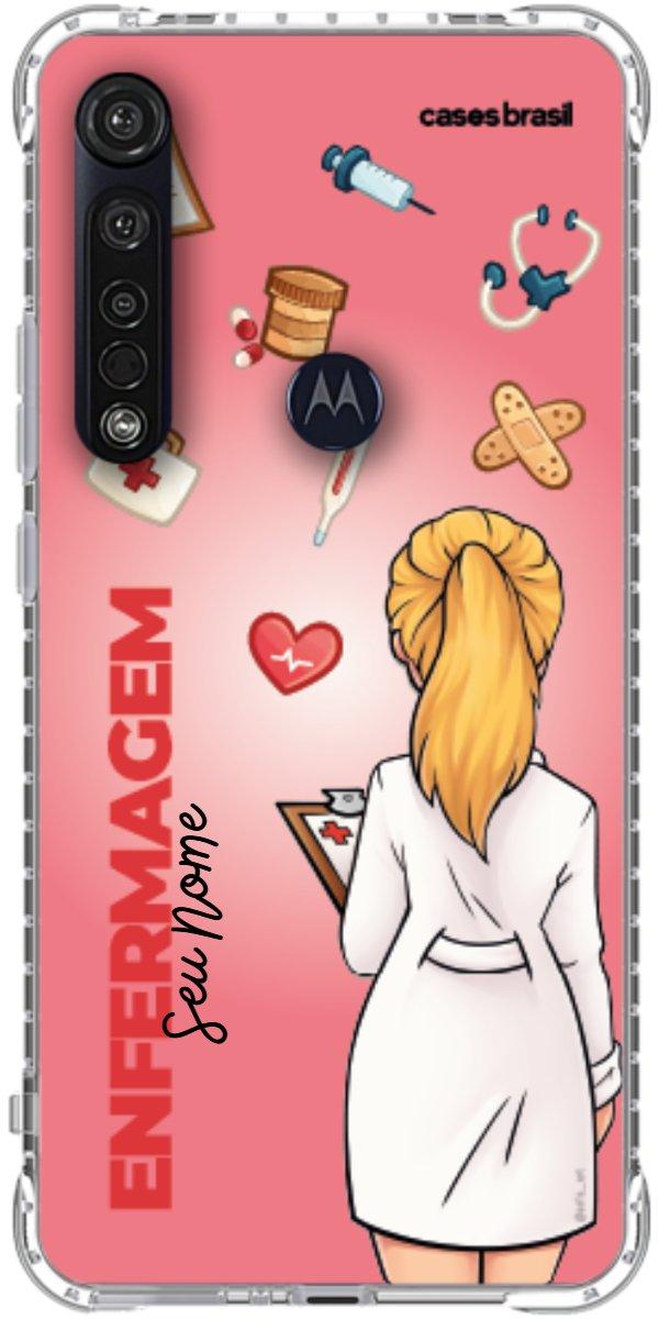 Capinha para celular Enfermagem - Boneca Profissão Com Fundo