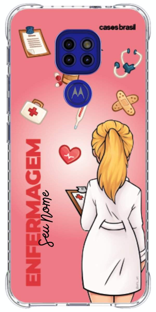 Capinha para celular Enfermagem - Boneca Profissão Com Fundo