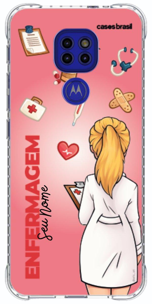 Capinha para celular Enfermagem - Boneca Profissão Com Fundo