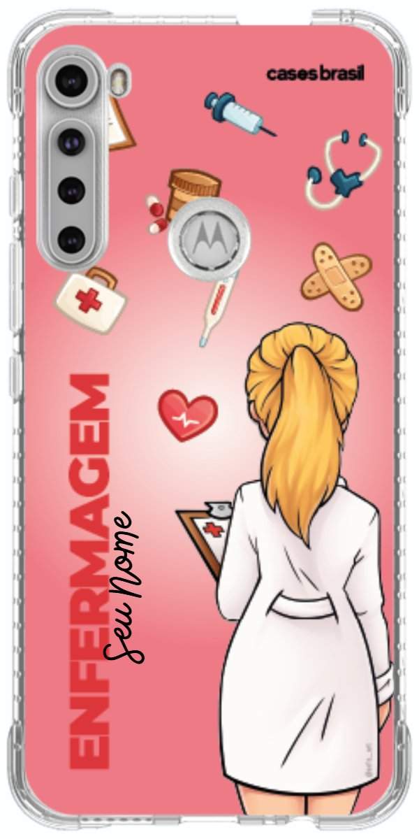 Capinha para celular Enfermagem - Boneca Profissão Com Fundo