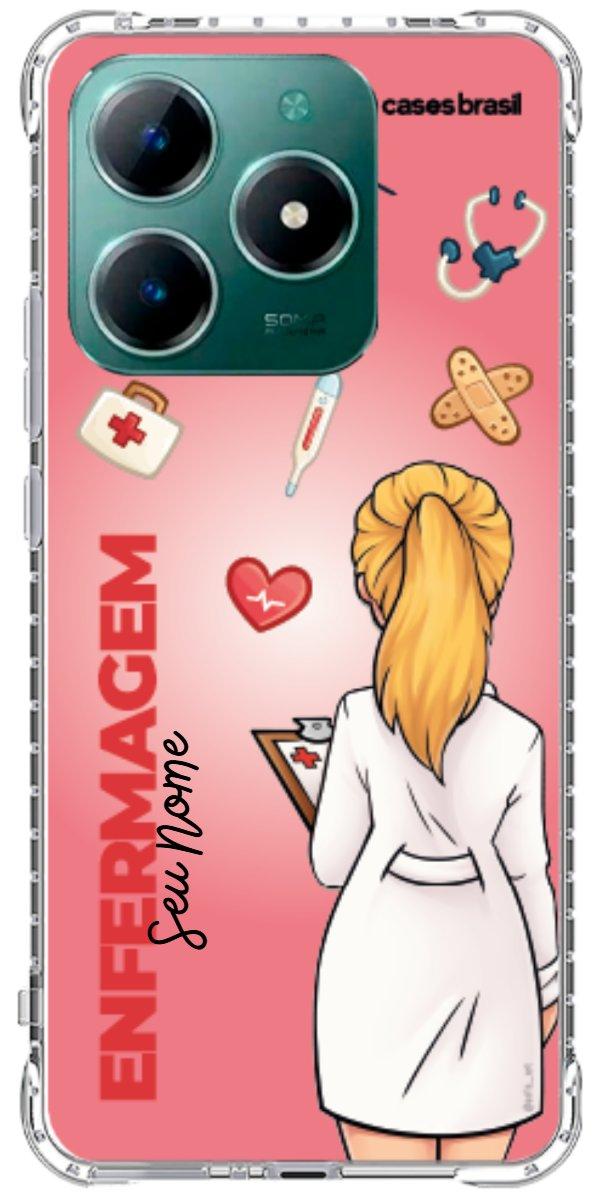 Capinha para celular Enfermagem - Boneca Profissão Com Fundo