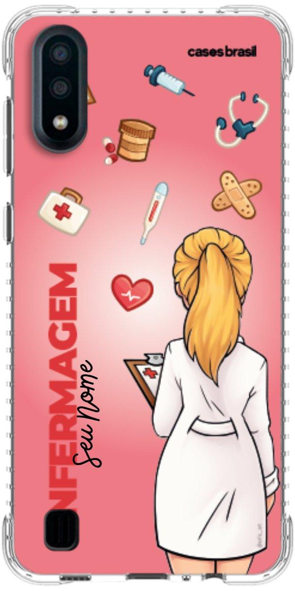 Capinha para celular Enfermagem - Boneca Profissão Com Fundo