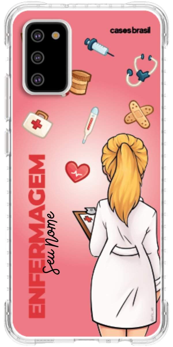 Capinha para celular Enfermagem - Boneca Profissão Com Fundo