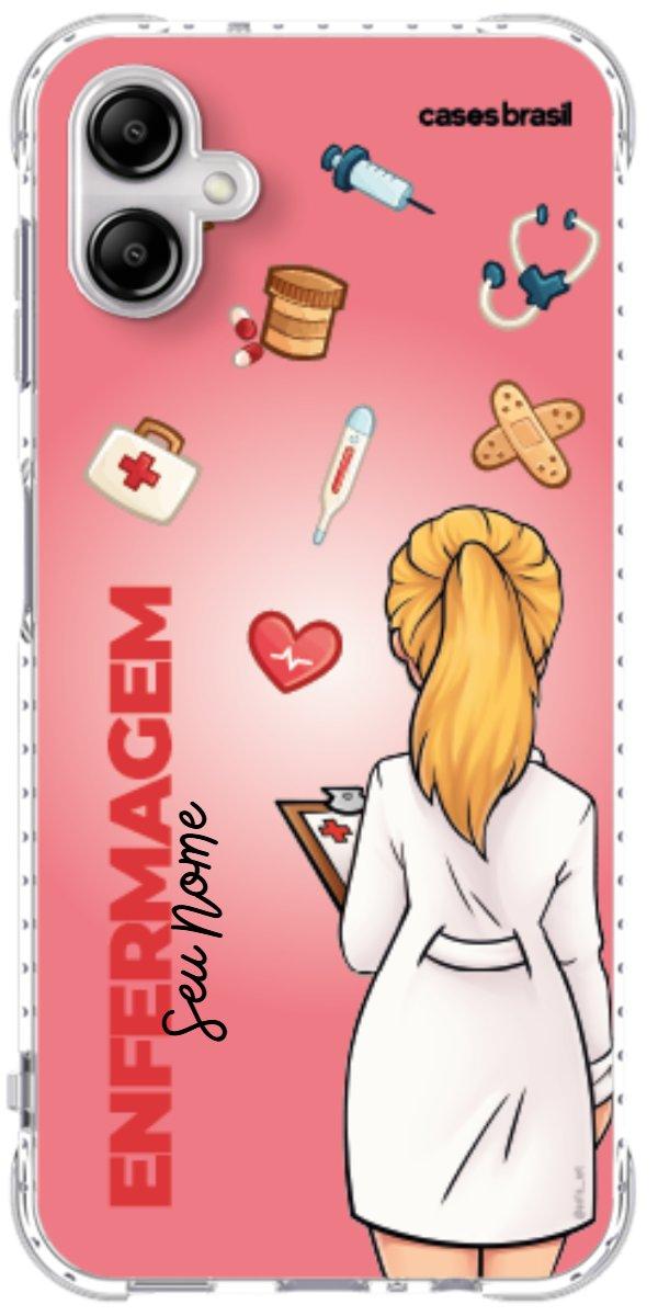Capinha para celular Enfermagem - Boneca Profissão Com Fundo