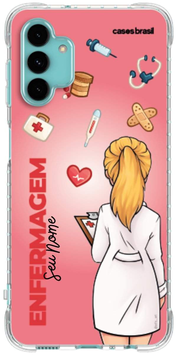 Capinha para celular Enfermagem - Boneca Profissão Com Fundo