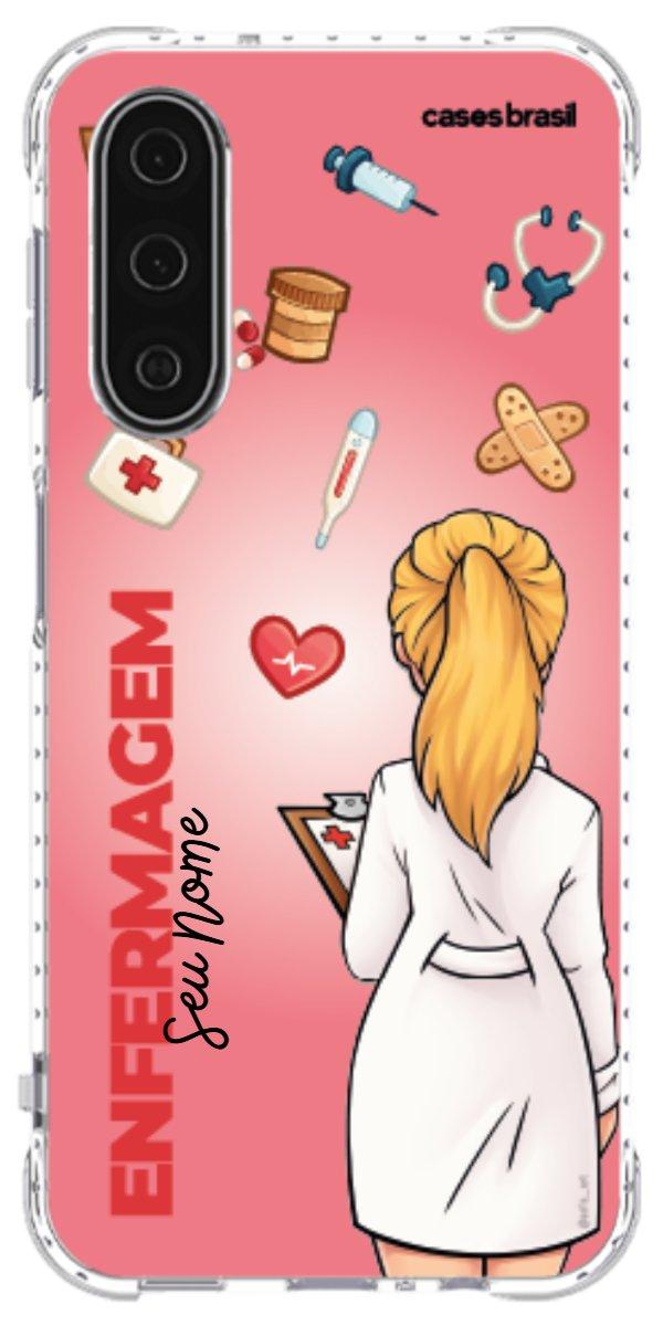 Capinha para celular Enfermagem - Boneca Profissão Com Fundo