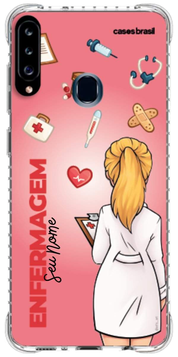 Capinha para celular Enfermagem - Boneca Profissão Com Fundo