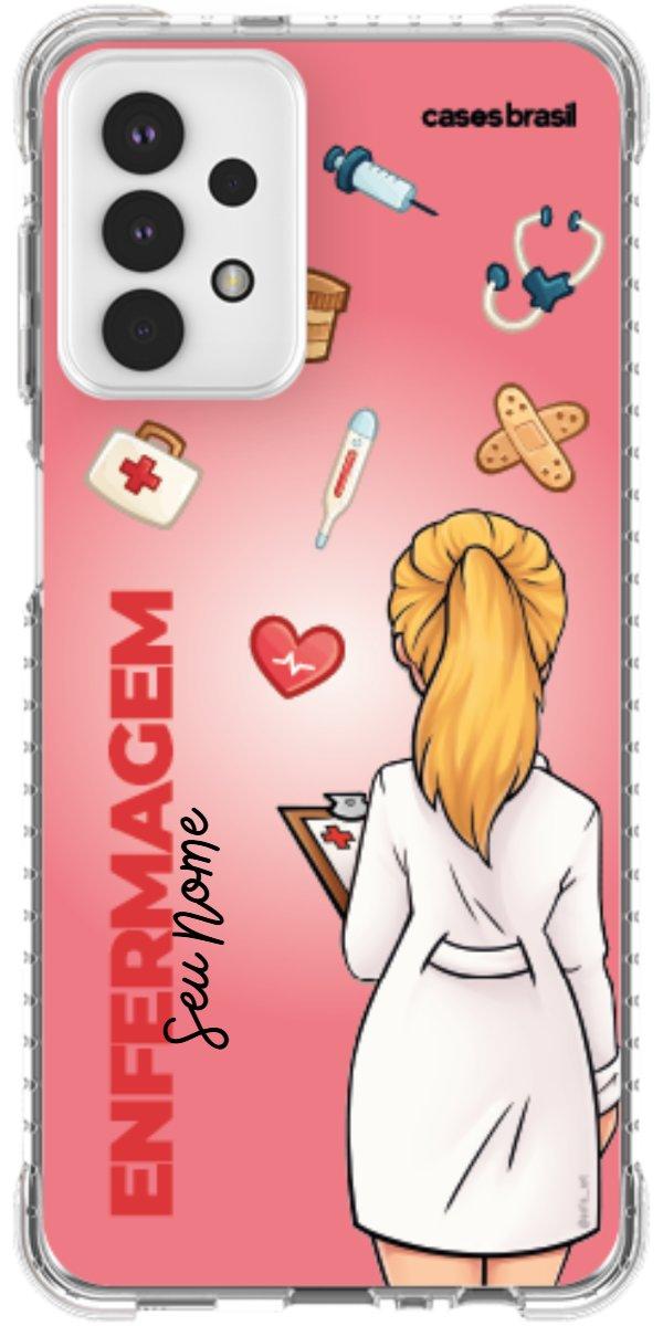 Capinha para celular Enfermagem - Boneca Profissão Com Fundo