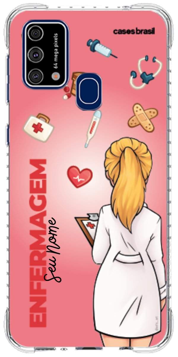 Capinha para celular Enfermagem - Boneca Profissão Com Fundo