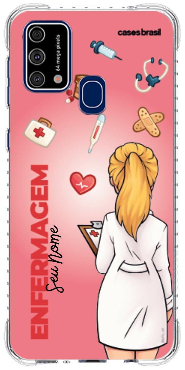 Capinha para celular Enfermagem - Boneca Profissão Com Fundo