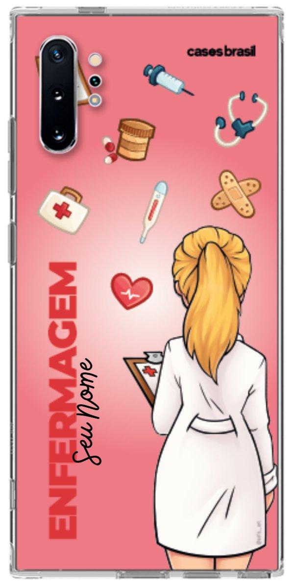 Capinha para celular Enfermagem - Boneca Profissão Com Fundo