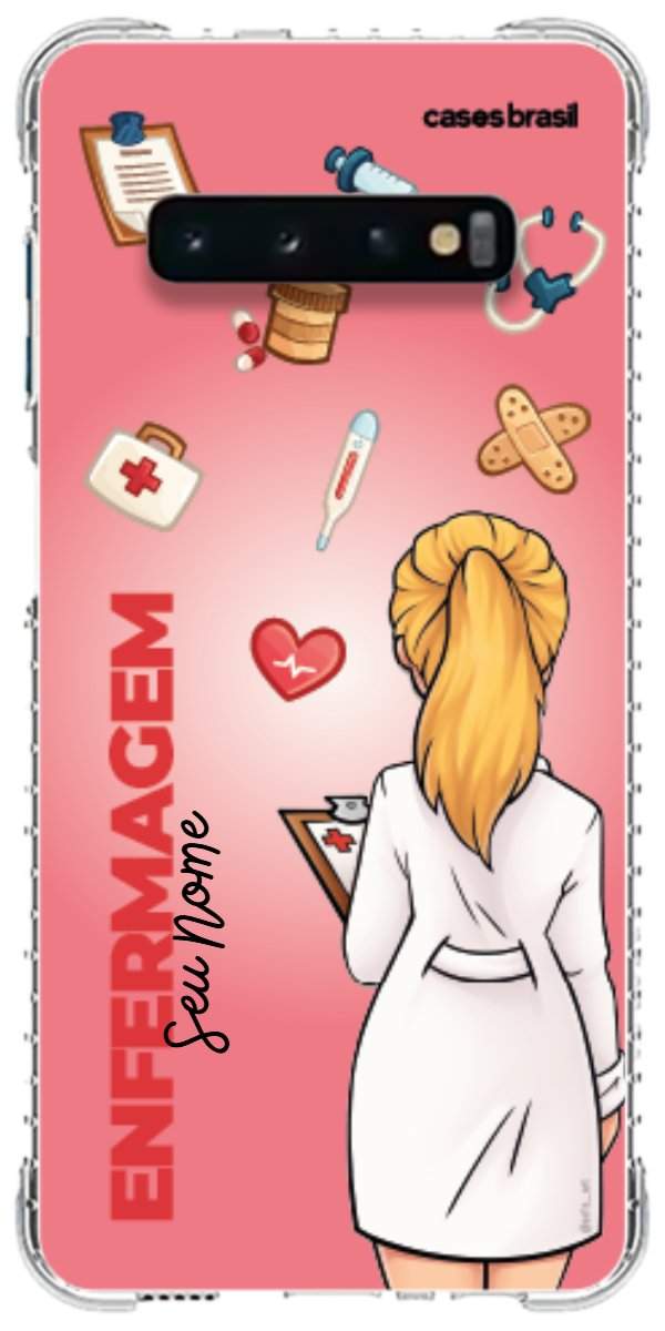 Capinha para celular Enfermagem - Boneca Profissão Com Fundo