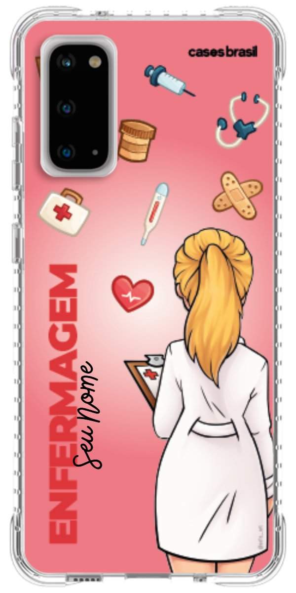 Capinha para celular Enfermagem - Boneca Profissão Com Fundo