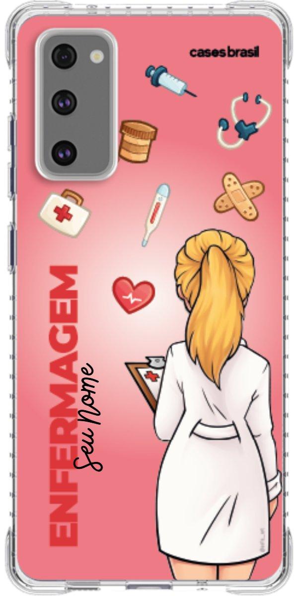 Capinha para celular Enfermagem - Boneca Profissão Com Fundo