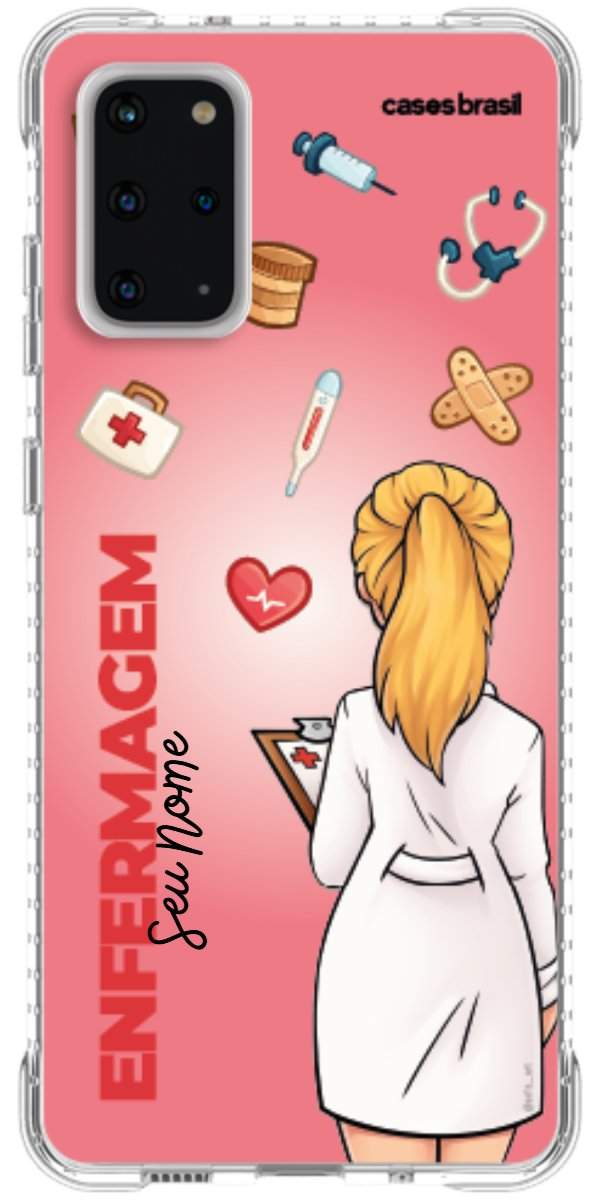 Capinha para celular Enfermagem - Boneca Profissão Com Fundo