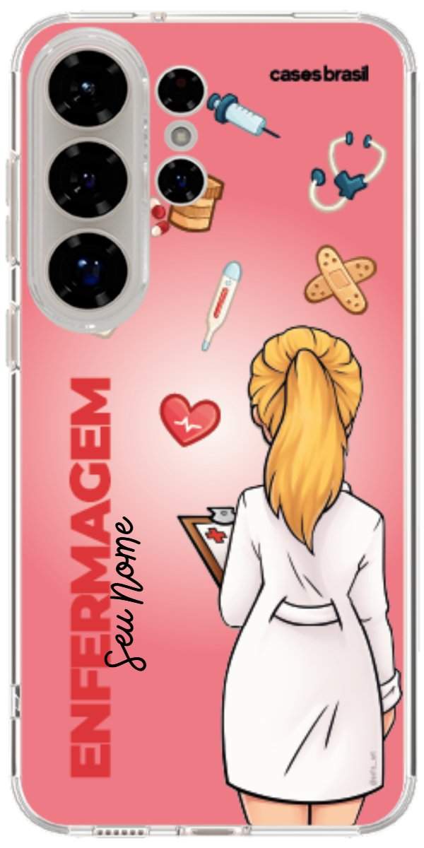 Capinha para celular Enfermagem - Boneca Profissão Com Fundo