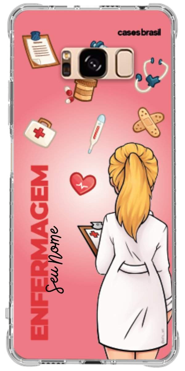Capinha para celular Enfermagem - Boneca Profissão Com Fundo