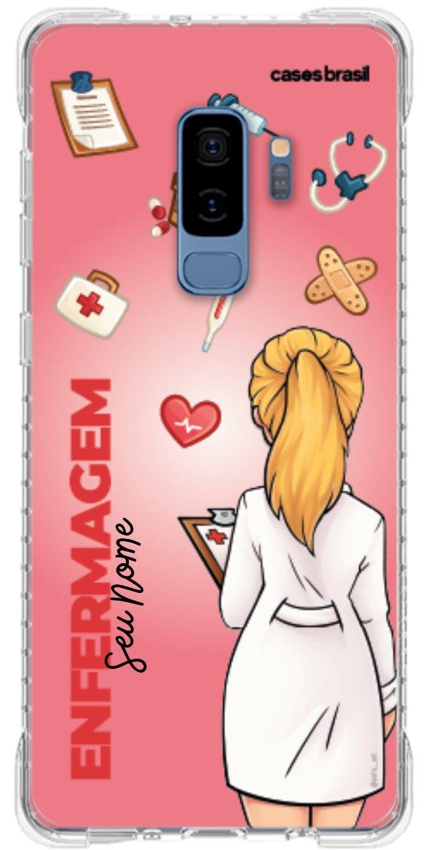 Capinha para celular Enfermagem - Boneca Profissão Com Fundo