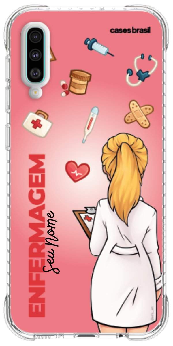 Capinha para celular Enfermagem - Boneca Profissão Com Fundo