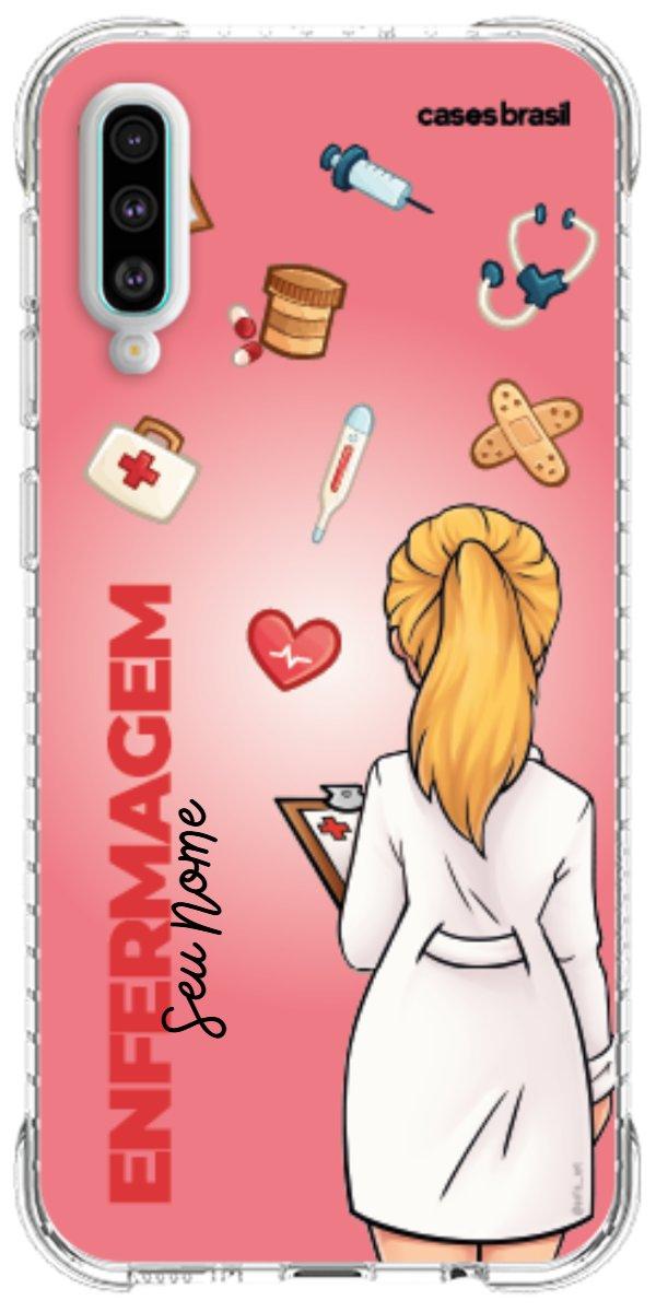 Capinha para celular Enfermagem - Boneca Profissão Com Fundo
