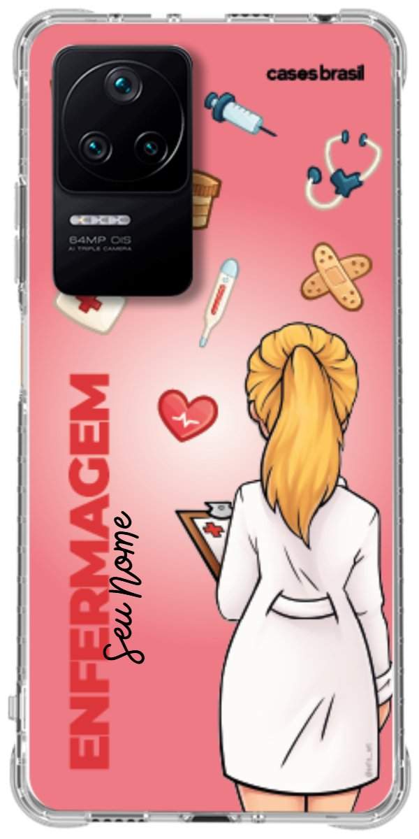 Capinha para celular Enfermagem - Boneca Profissão Com Fundo