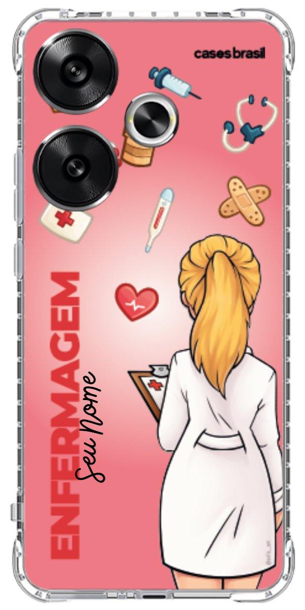 Capinha para celular Enfermagem - Boneca Profissão Com Fundo