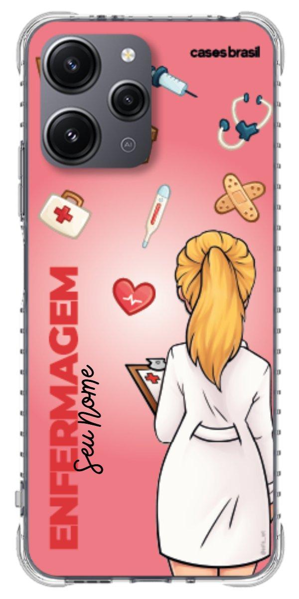 Capinha para celular Enfermagem - Boneca Profissão Com Fundo