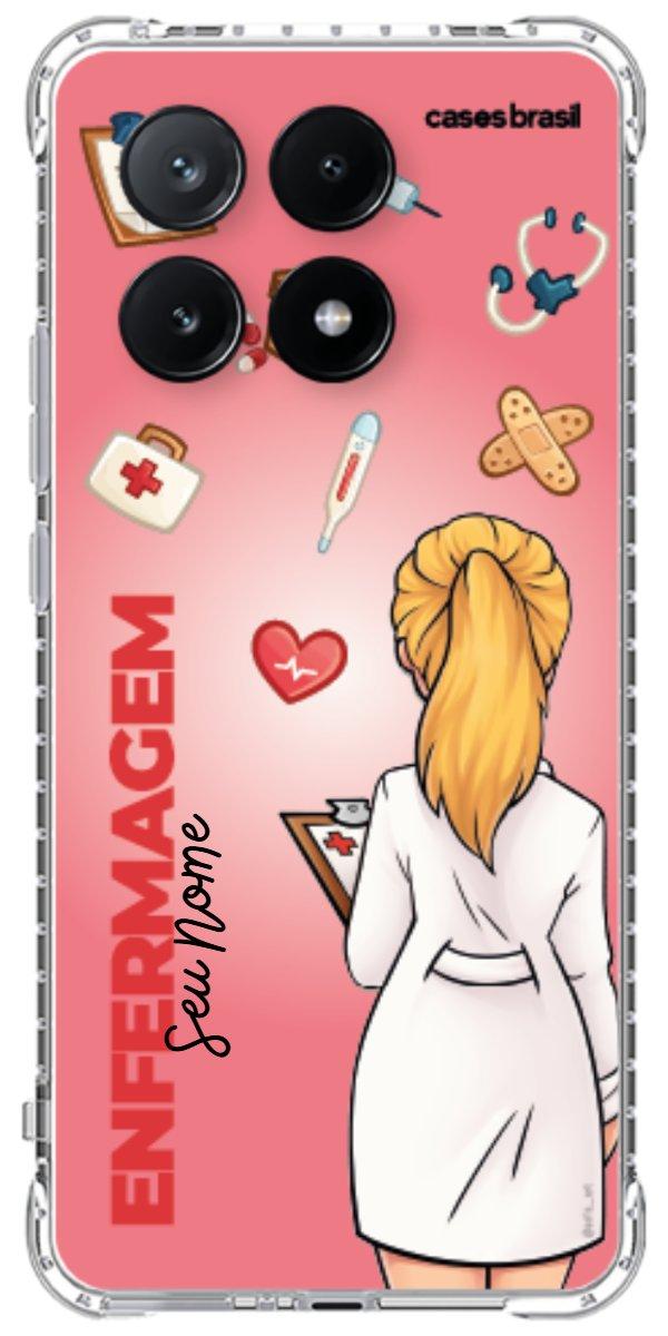 Capinha para celular Enfermagem - Boneca Profissão Com Fundo