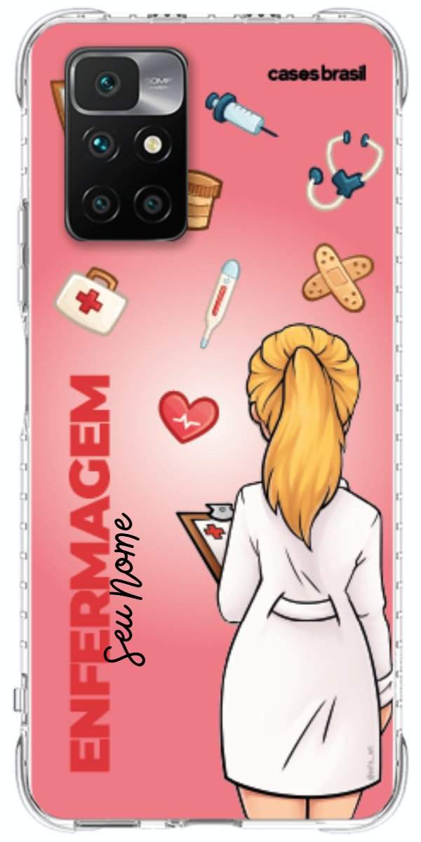 Capinha para celular Enfermagem - Boneca Profissão Com Fundo