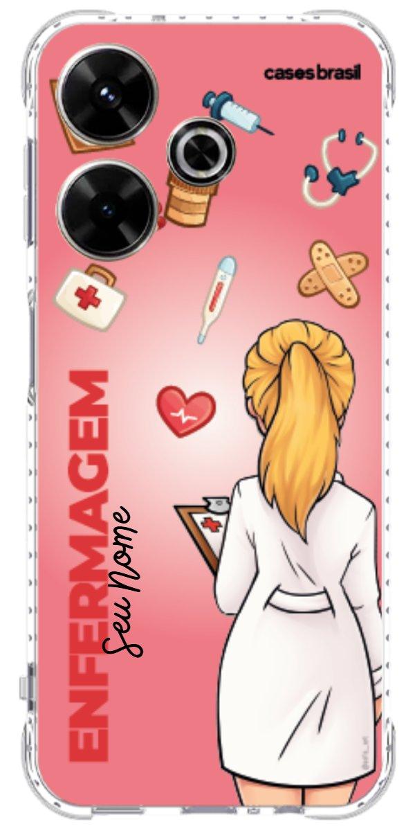 Capinha para celular Enfermagem - Boneca Profissão Com Fundo